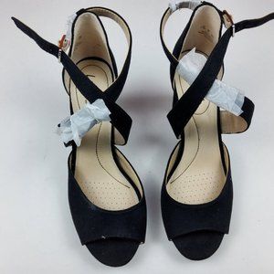 LifeStride Allison Women Ankle Strappy Dress Sandals Black 8.5M